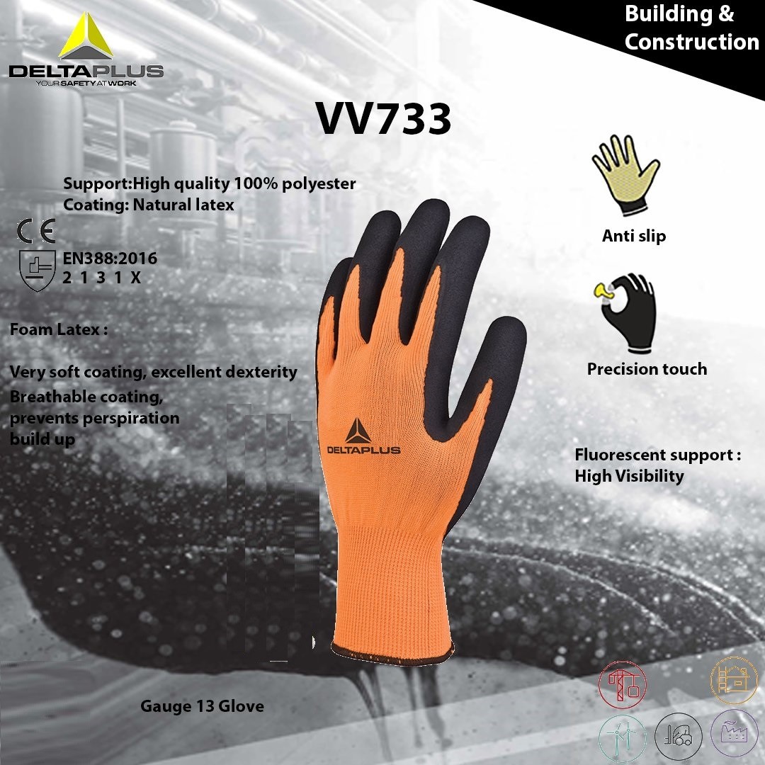 Safety Gloves Latex Coated