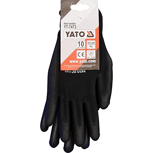 YT-7473 WORKING GLOVES NYLON/PU BLACK XL