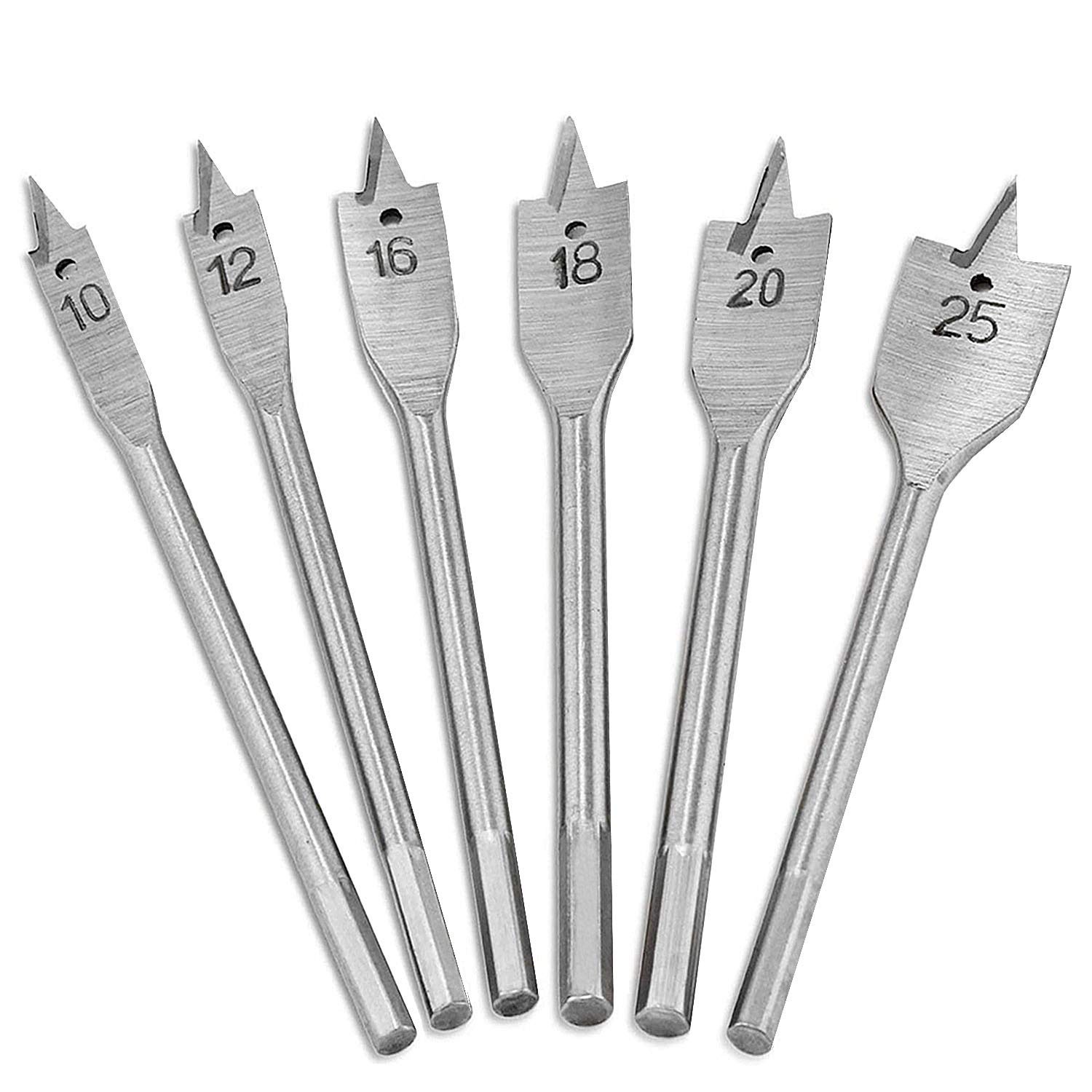 VOREL 22500 FLAT WOOD BITS 10-25MM / 6PCS