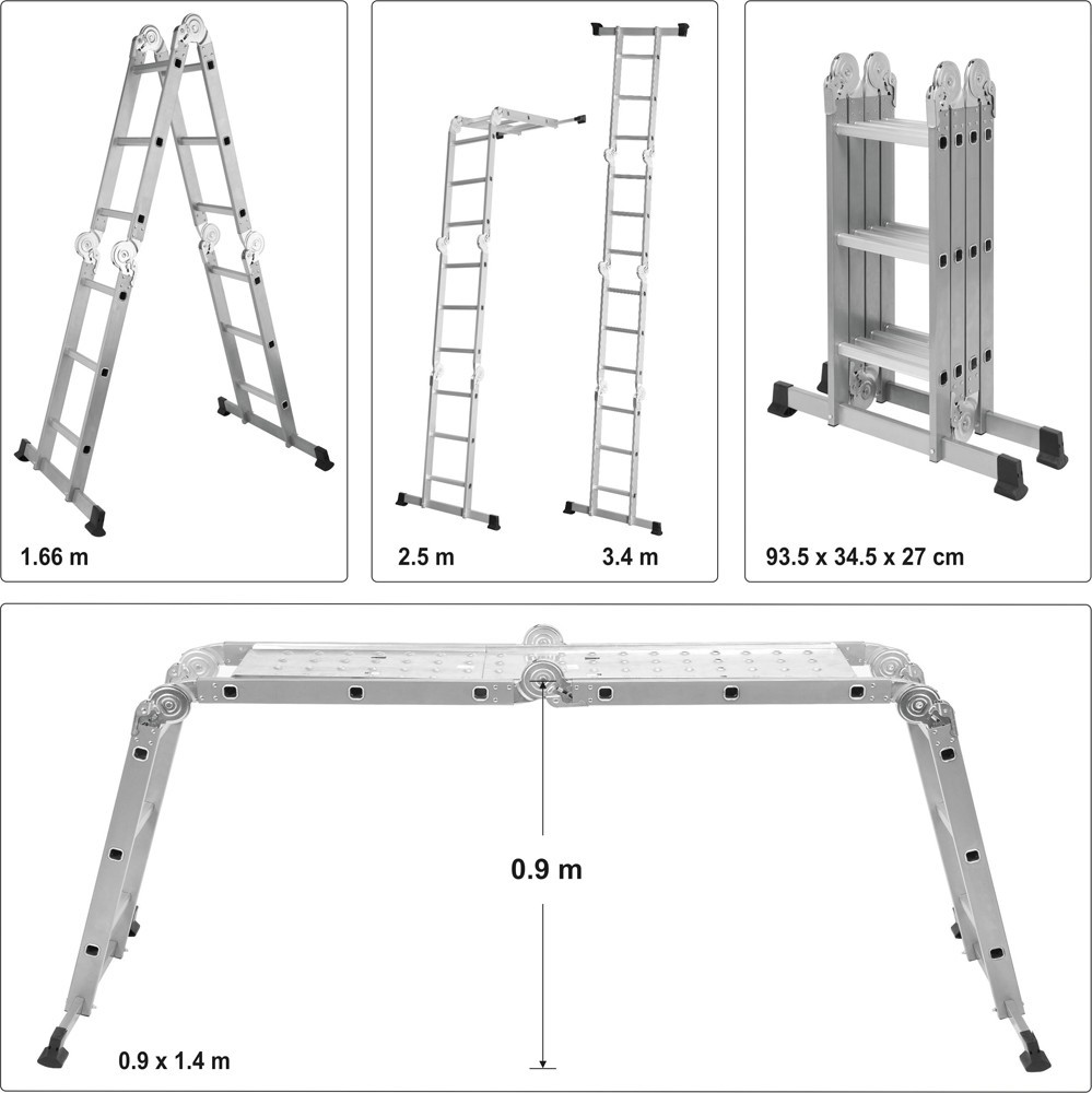 VOREL 17704 MULTIFUNCTION LADDER 4X3  NET PRICE