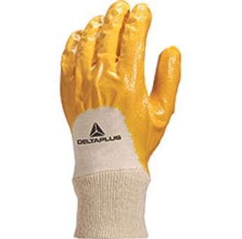 YELLOW  LATEX GLOVE N1015 COTTON SUPPORT WITH UNCOATED BACK